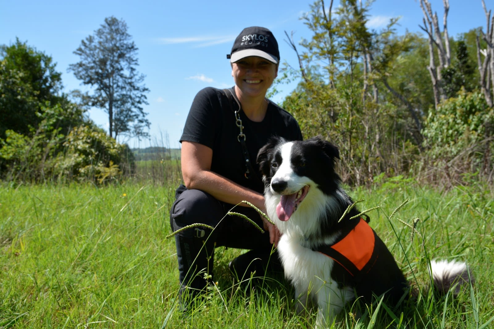 Handler Tracey Lyten and Oakley. Oakley is currently in training to play his part in the fight against alligator weed.