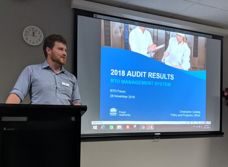 Christopher Golding presenting the 2018 audit results