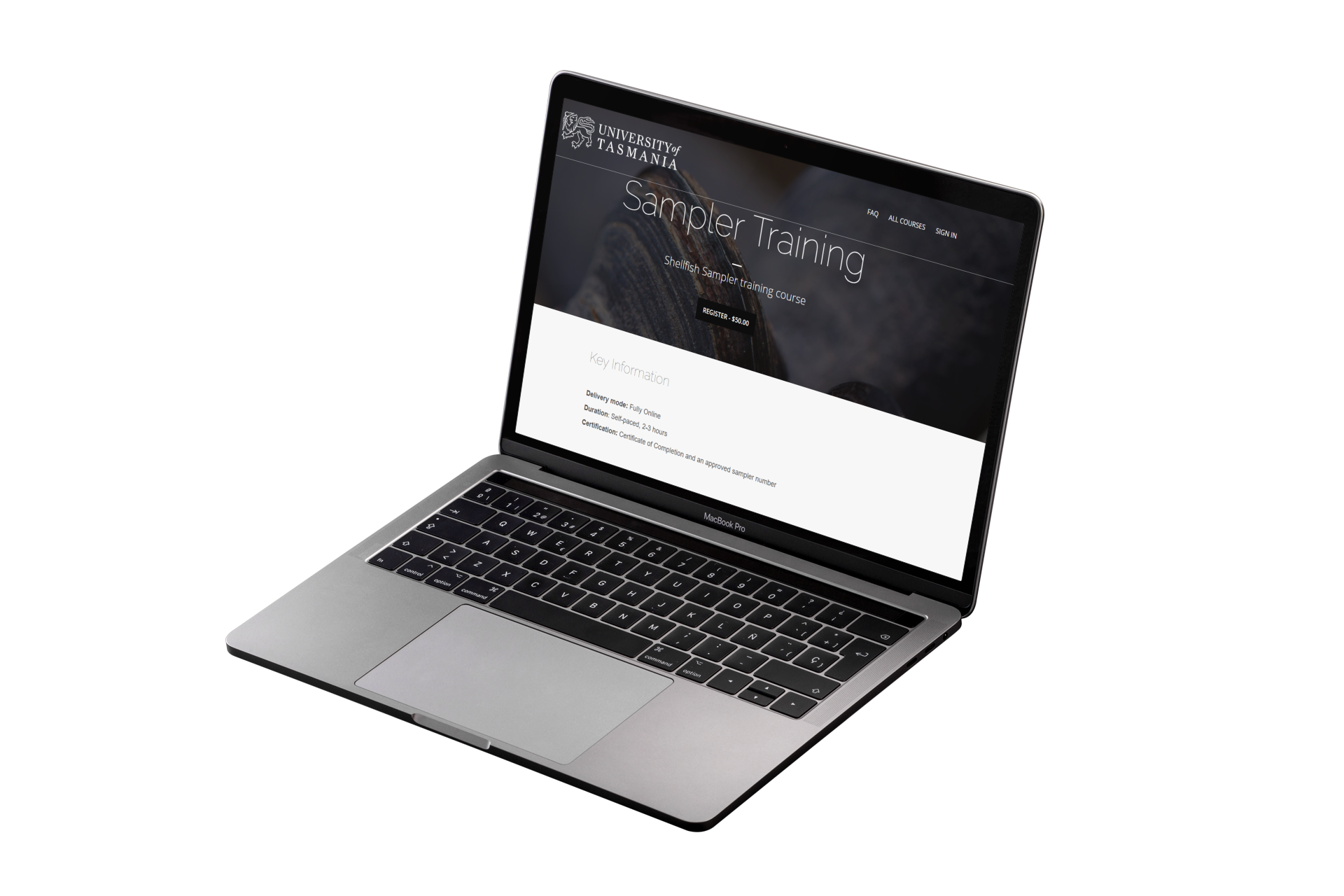 Image of sampler training homepage
