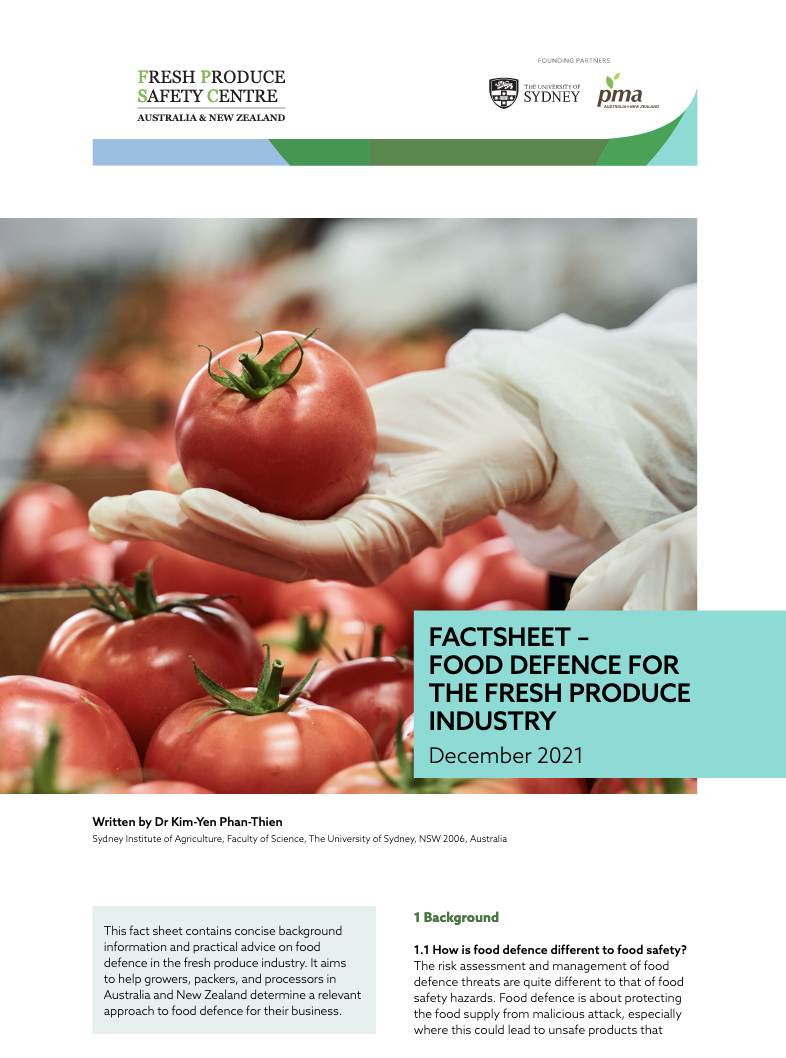 Factsheet: Food defence for the fresh produce industry