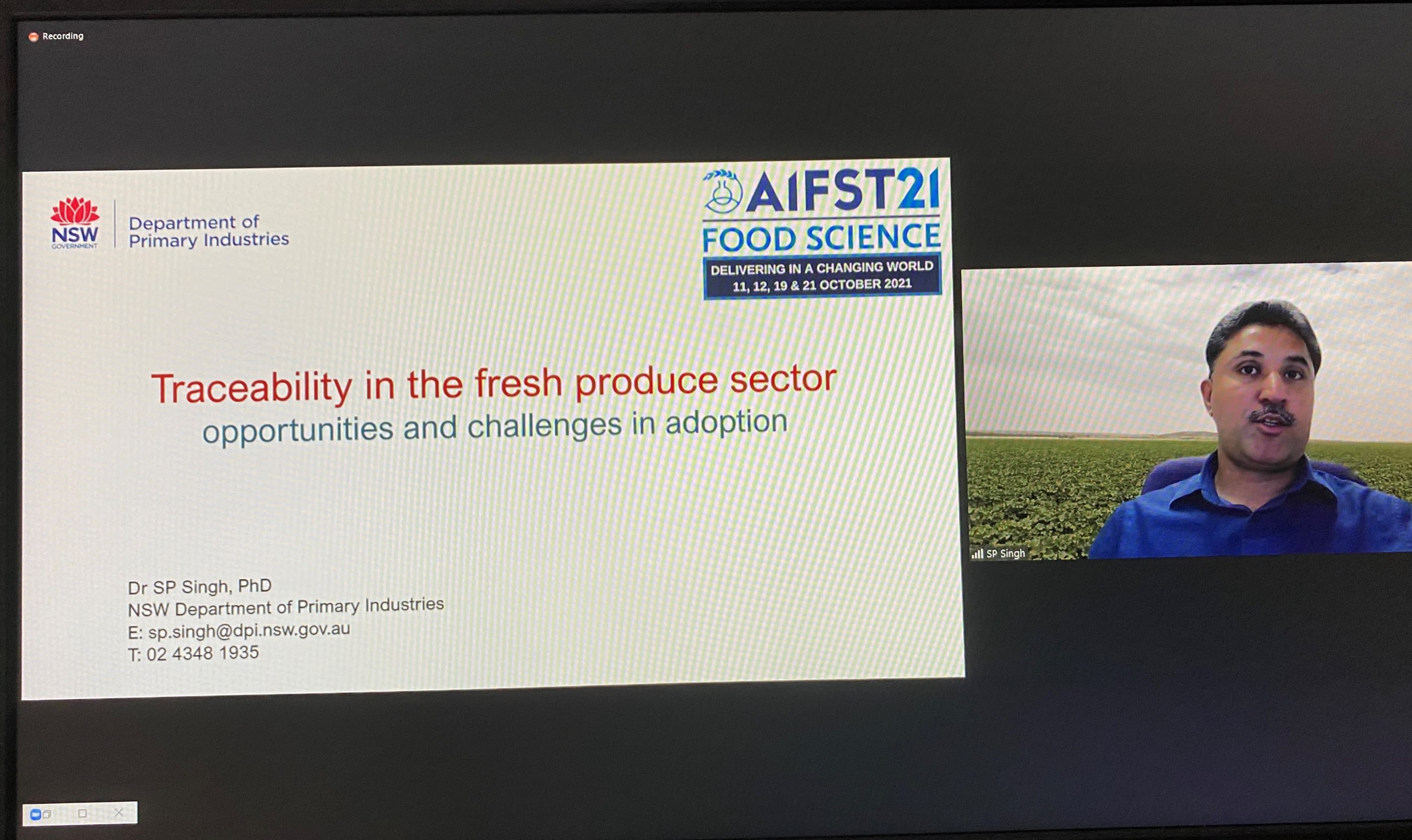 Dr SP Singh, Research Horticulturist, Plant Systems, Department of Primary Industries
