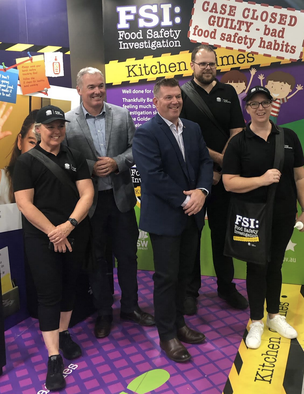 From left to right: Gen Bonello (NSW Food Authority), Scott Hansen (Director General, NSW Department of Primary Industries), The Hon. Dugald Saunders, Minister for Agriculture and Western New South Wales, Jak Stephenson-Roberts (NSW Food Authority) and Kylie MacLean (Department of Primary Industries)