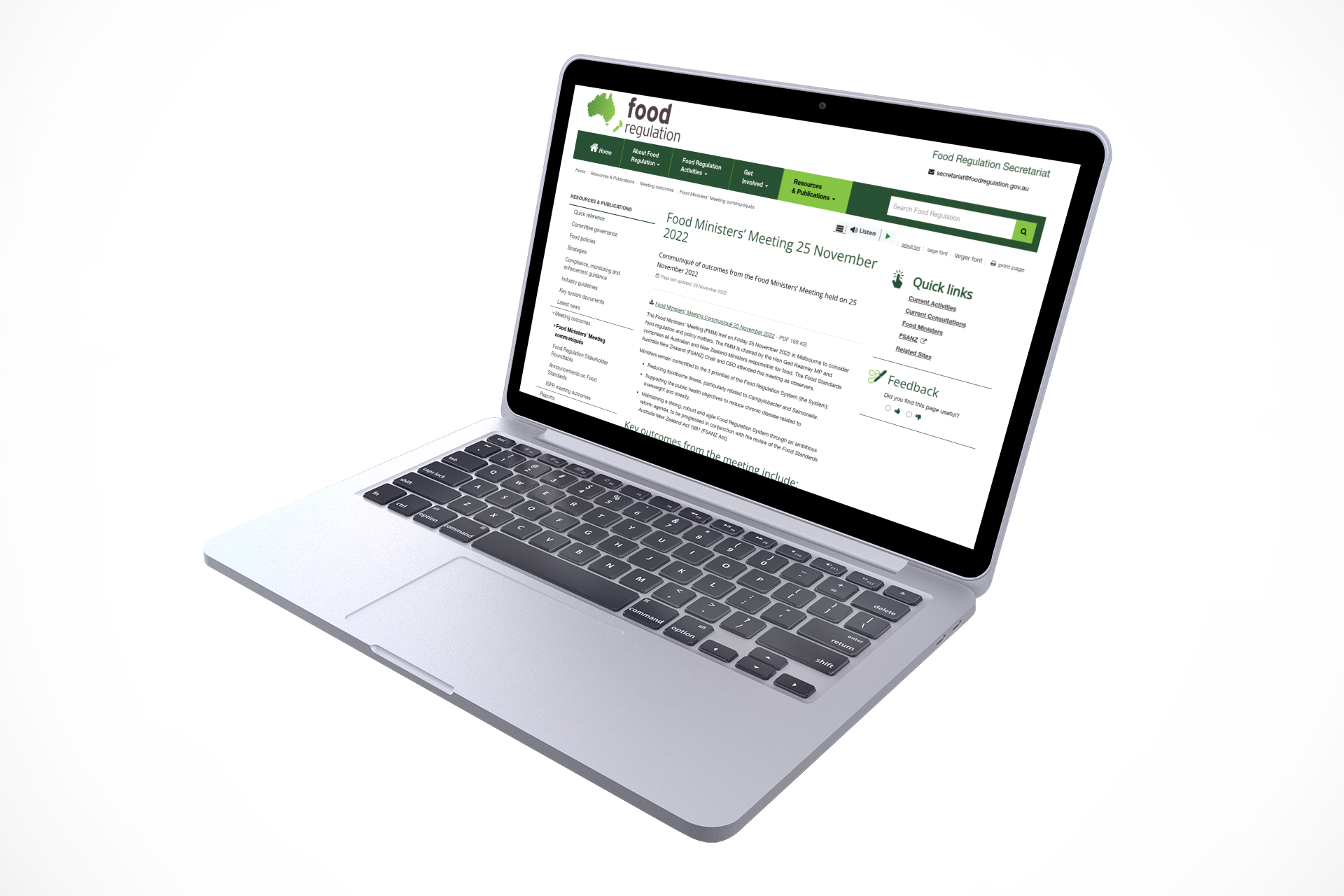 Visit the Food Regulation website for further information on food regulation activities.
