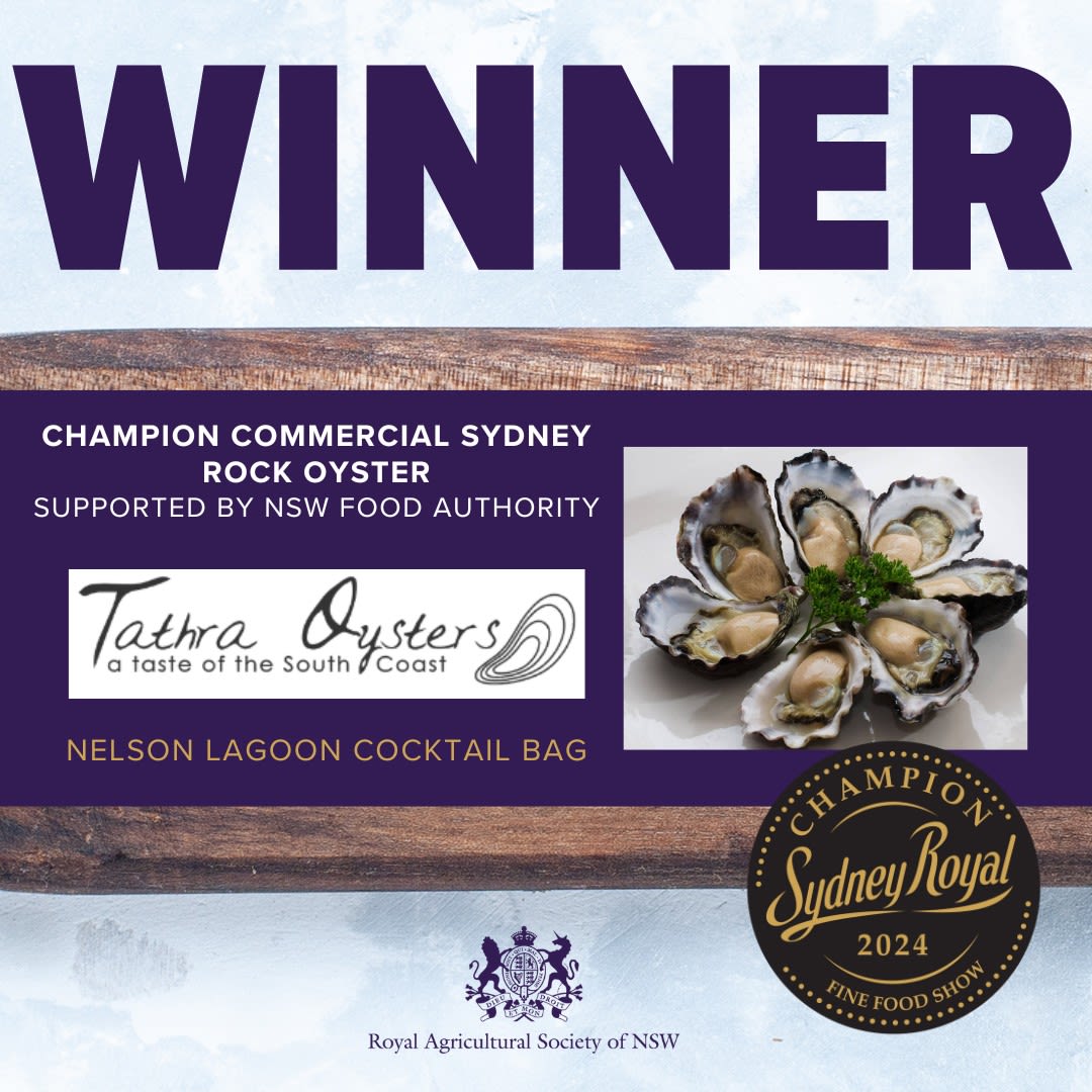 Champion rock oyster winner, Tathra Oysters.