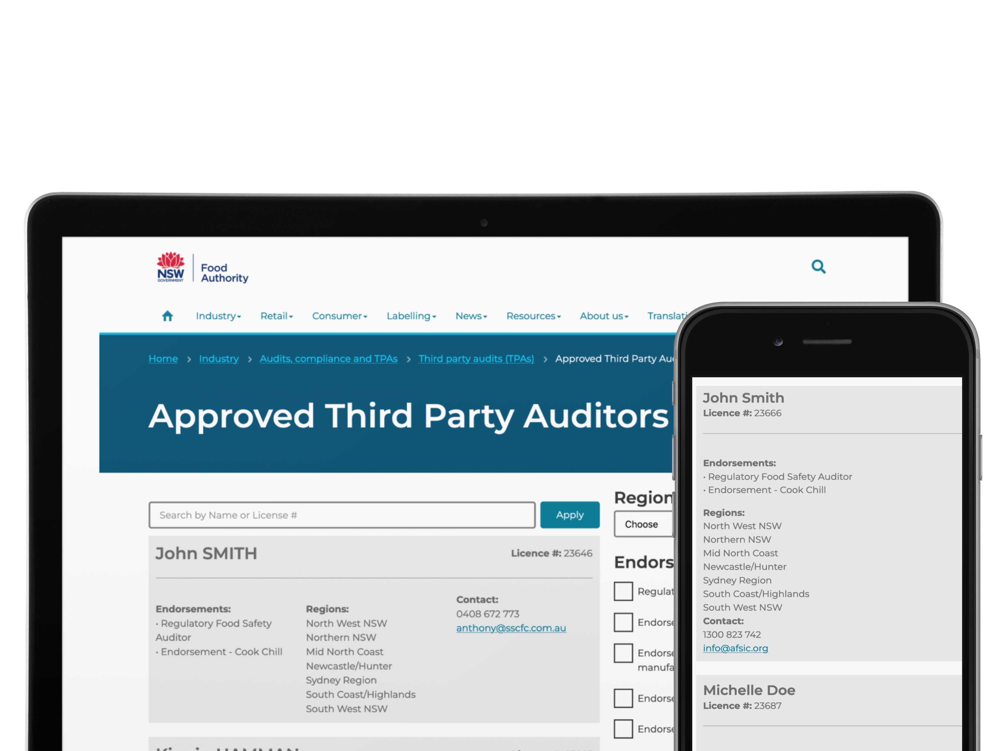 If you would like to talk to one our experienced regulatory food safety auditors, refer to the TPA list on the Food Authority website where you can search for them by name, endorsement or region.